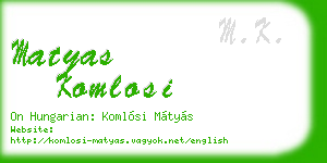 matyas komlosi business card